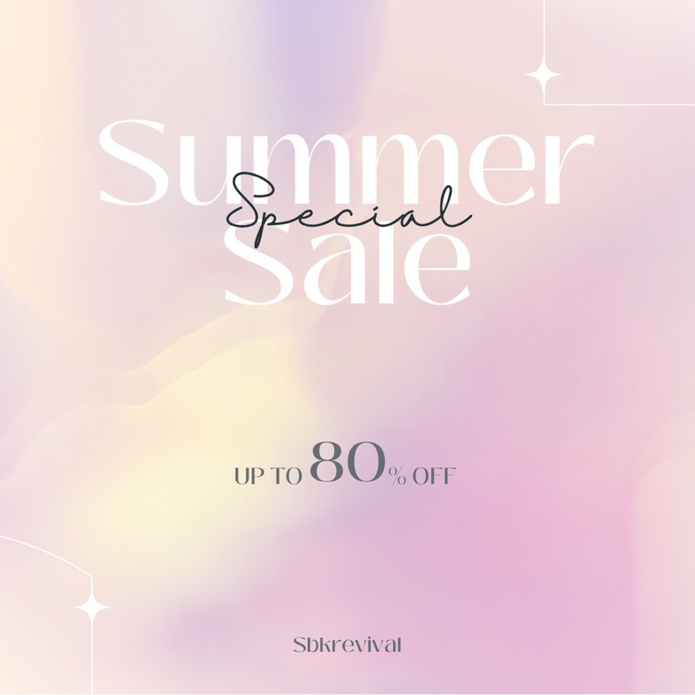 Summer Special 80% off discounted items all this weekend.